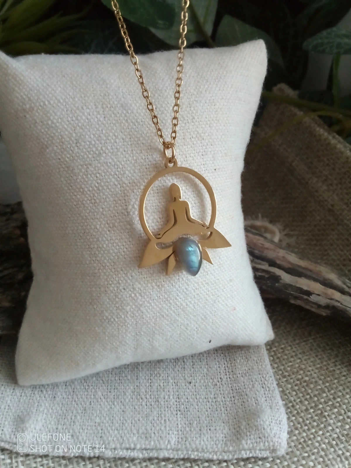 Colar espiritual feminino sagrado de labradorita e lótus – photo 3